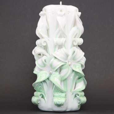 Big Green candle, Gift ideas, Wall decor, Vanity lighting, Unity candle, Mens gifts, Carved candle