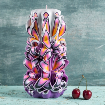 Luxury Colonial Carved Decorative Purple Candle for mother - Gifts for women - handmade EveCandles