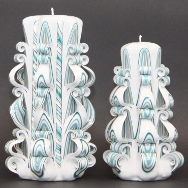 Set of couple White and Turquoise