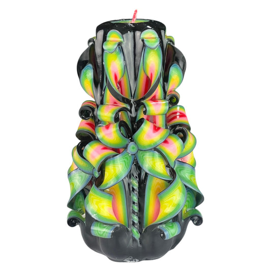 Tropical Mix Candle 500g
A multicolored candle with black, yellow, and green layers, resembling a tropical mix.