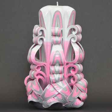 White Pink & Purple Hand carved candles by Size 615 cm
