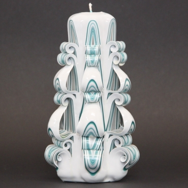 Medium Turquoise carved candle - House decorative candle - Purity candle - Candle shop - Gift ideas