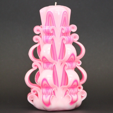 Medium Pink carved candle - Special gift - Decorative candle - Gift Ideas - Wedding candles