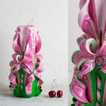 Make your own carved candles - Summer gift - Pink candle - Green candle - handmade EveCandles