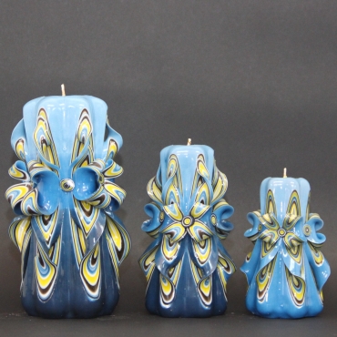 Set of Blue with Flowers shape
