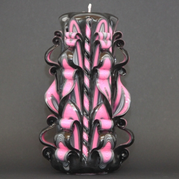 Big Dark Pink carved candle, Carved candles, Decorative candles
