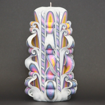 Big White Rainbow, Braids candle, Carved candles, Decorative candles, Gift ideas, OOAK