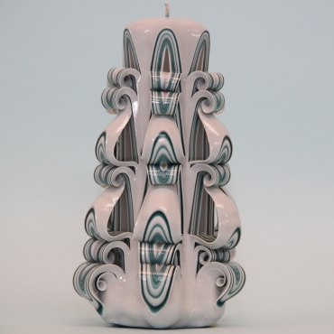 Medium Turquoise carved candle - House decorative candle - Purity candle - Candle shop - Gift ideas