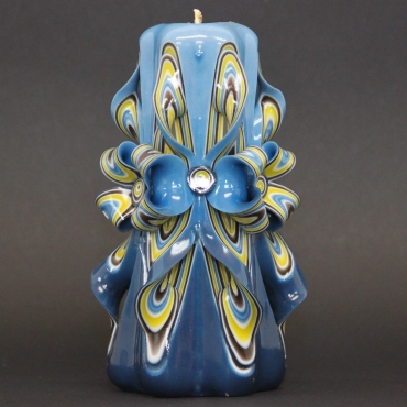 Medium Blue carved candle - Gift ideas - Mens gifts - Gift basket - Unity candles - Vanity lighting