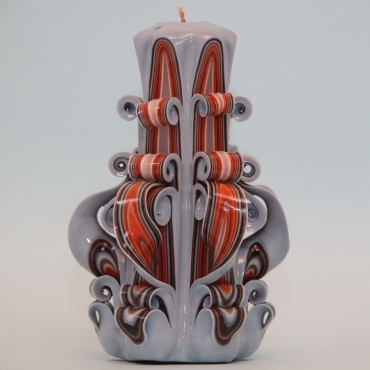 Medium Orange Blue Sky candle - Gift ideas - Mens gift - Carved candles - Vanity lighting - Decorative candles