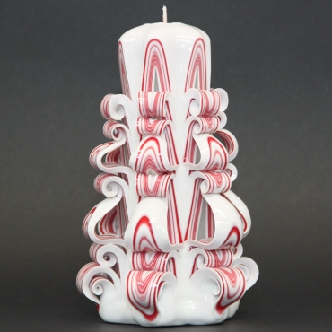 Medium White carved candle - Party decoration - Decorative candle - Purity candle - Candle shop - Gift ideas