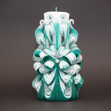 Candle wall decor - Turquoise and White candle - Interior design - Decorative candles - EveCandles