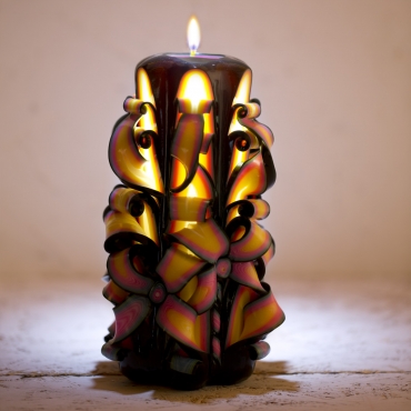 Purple Carved candle