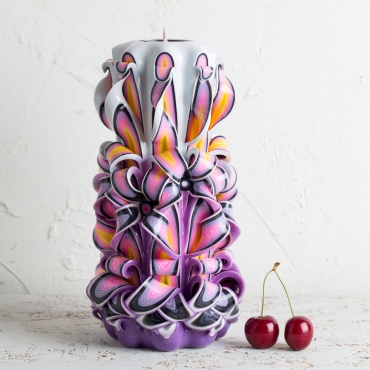Luxury Colonial Carved Decorative Purple Candle for mother - Gifts for women - handmade EveCandles