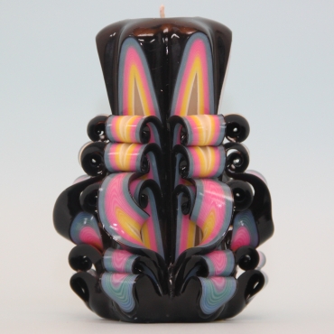 EveCandles Decorative Carved Candle Black Multicolor Appreciation Gifts for Women and Men 