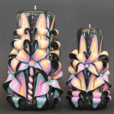 Set of two Black Rainbow candles
